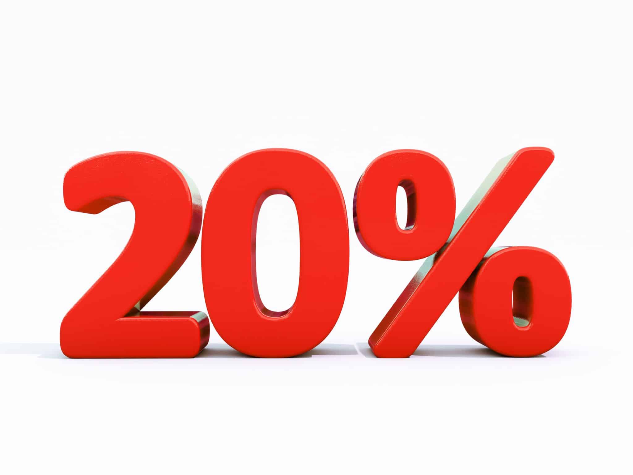 20,Percent,Discount,3d,Sign,On,White,Background,,Special,Offer